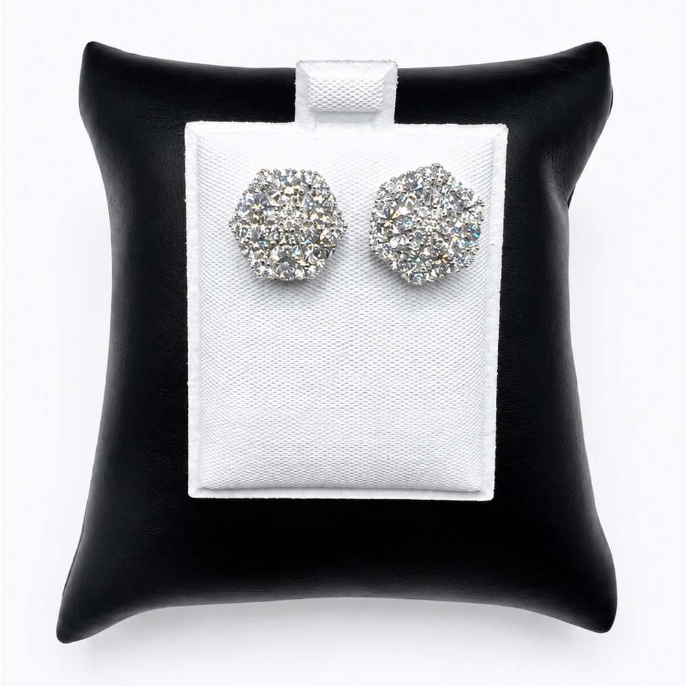 925 Sterling Silver 4.00CT MOISSANITE Cluster Stud Earrings - Screw back
